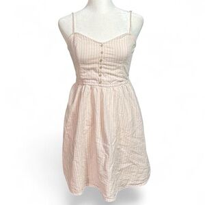 Abercrombie & Fitch Pink White Striped Cotton Mini Dress XS Cottagecore